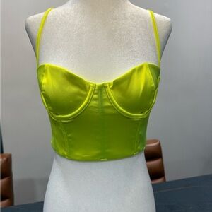 White Fox Most Wanted Crop Neon Yellow - Medium